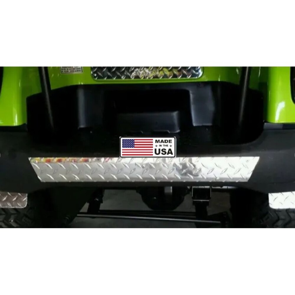 Yamaha G16 G22 Golf Cart Diamond Plate Polished Alum Rear Bumper Cover Made USA